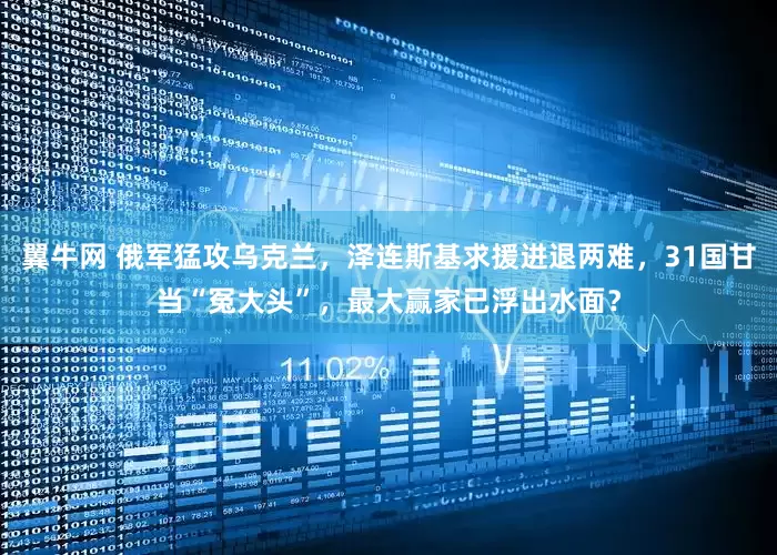 翼牛网 俄军猛攻乌克兰，泽连斯基求援进退两难，31国甘当“冤大头”，最大赢家已浮出水面？