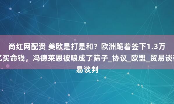 尚红网配资 美欧是打是和？欧洲跪着签下1.3万亿买命钱，冯德莱恩被喷成了筛子_协议_欧盟_贸易谈判